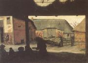 Cornelis van Dalem Farmyard with a Beggar (mk05) china oil painting reproduction